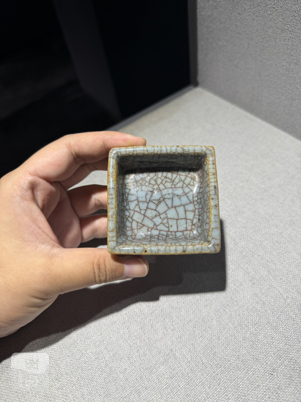 明 哥釉四方小笔洗 - 图5